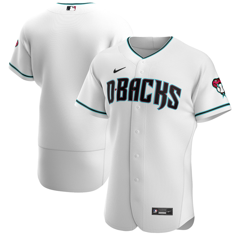 2020 MLB Men Arizona Diamondbacks Nike White Teal Alternate 2020 Authentic Team Jersey 1